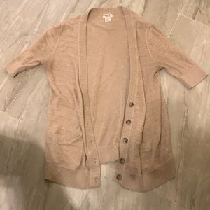 Short sleeve beige cardigan